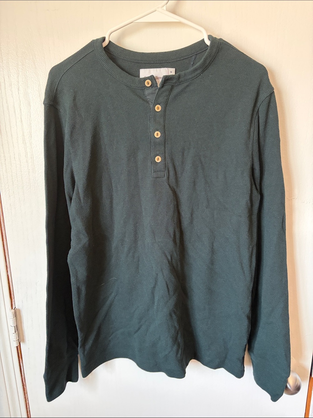 Goodfellow & Co Long-Sleeve Henley in Dark Green